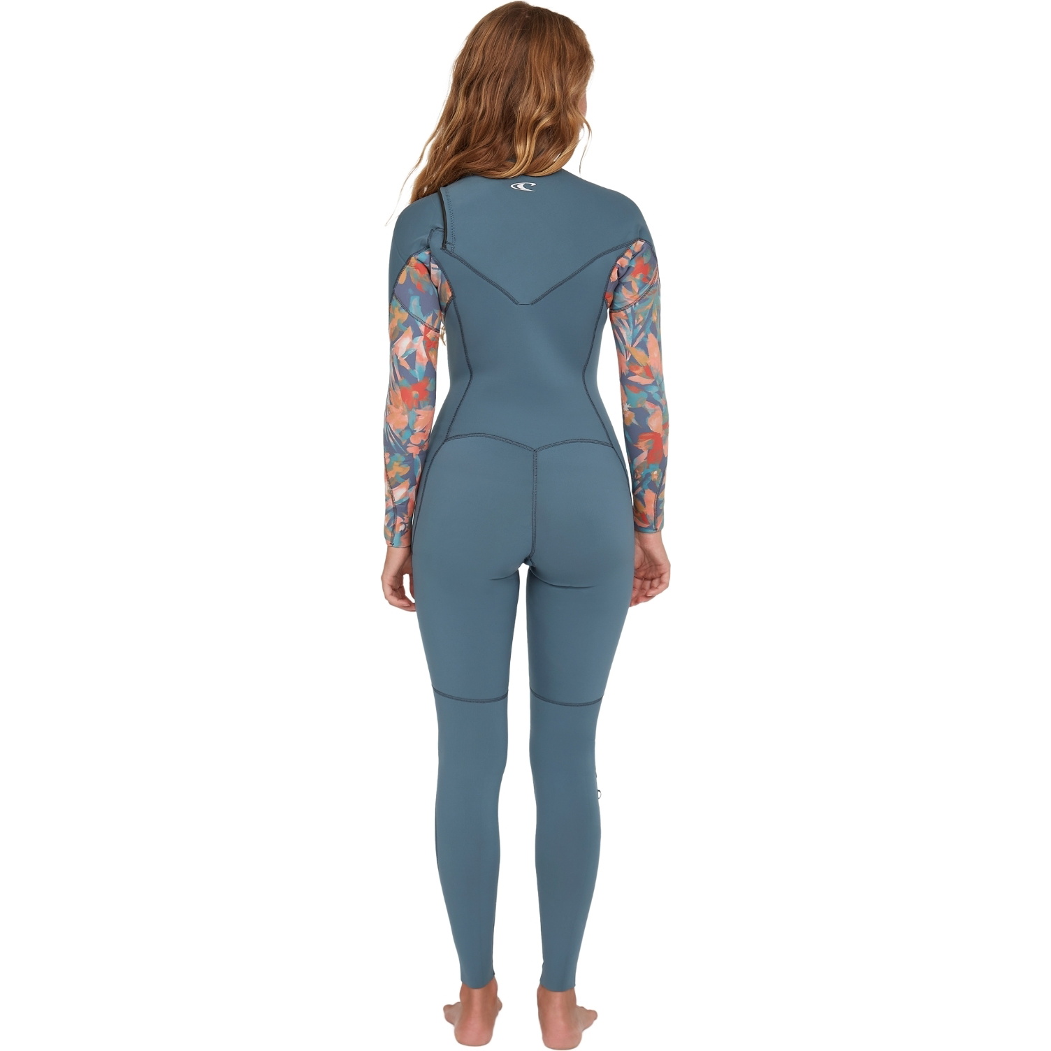 2025 O'Neill Womens Epic 3/2mm Chest Zip Wetsuit 5650 - Copen Blue / Painted Tropics